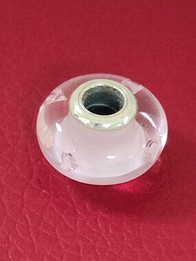 Pandora Pink Heart Murano Glass Charm Bead with box